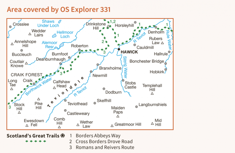 OS Explorer Map 331 - Teviotdale South-1